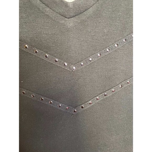 DG2 by Diane Gilman Embellished Hi-Low Short-Sleeve Tee MEDIUM (616) - Picture 4 of 8